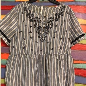 Blue/White striped Blouse